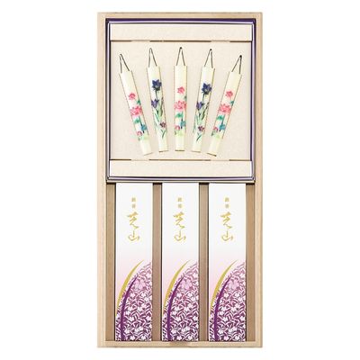 日本香堂 銘香芝山　桐箱絵ろうそく５本セット 4902125650190 1個（直送品）