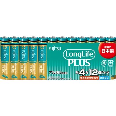FDK FUJITSU アルカリ乾電池 ロングライフプラス 単4 LR03LP（12S） 10年保存  1個(12本)（直送品）