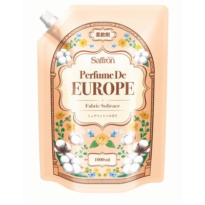 トイレタリージャパンインク 香りサフロン 柔軟剤 パフュームドヨーロッパ ミュゲコットンの香り 大容量 1000ml 1個（直送品）