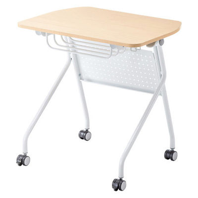 サンワサプライ フォールディングデスク 幅730×奥行536×高さ700mm 木目×ホワイト FLD-7350BR 1台（直送品）