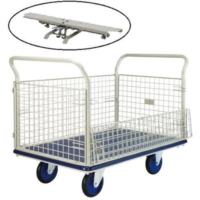 ヨドノ パレットカー 金網張 フットブレーキ付 501F-ST 1台 563-6437（直送品）