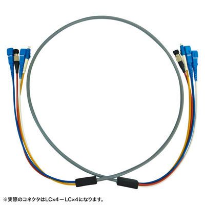 サンワサプライ  防水ロバスト光ファイバケーブル（マルチ50μmOM3、4芯、両端LC×4、30m） HKB-OM3LCLCWPRB-30（直送品）