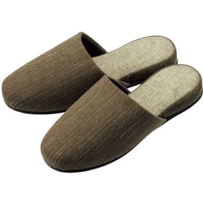 オーミケンシ ステッチ柄ツートンスリッパダークグリーン 4314 1足（直送品）