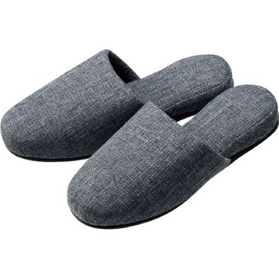 オーミケンシ ネップ柄スリッパ ダークブルー 4415 1足（直送品）