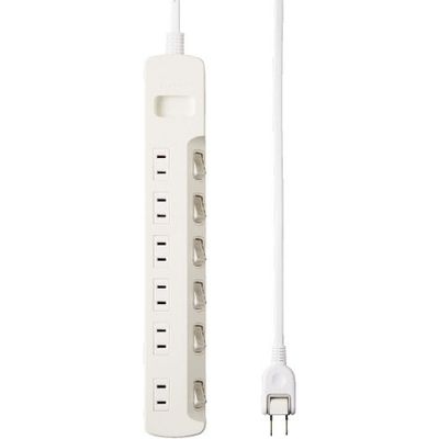 エレコム 省エネタップ6個口T-E5A-2620WH　2ｍ　1本（直送品）