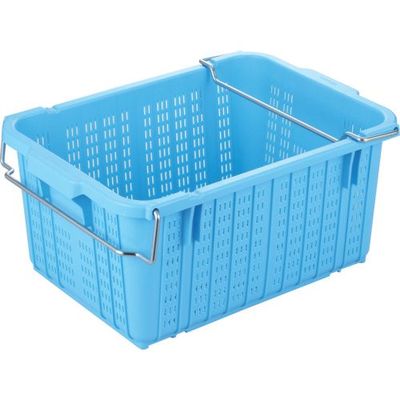 岐阜プラスチック工業 RISU メッシュコンテナ プラスケットNo.450持手付39L 青 NO-450-2B 1個 699-9914（直送品）