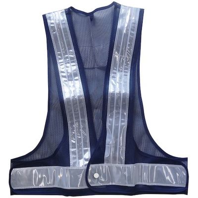 ミズケイ LED安全ベスト キラピカSPARK(紺地・白)赤青LED 5916520 1枚 359-0384（直送品）