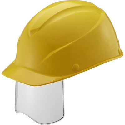 谷沢製作所 タニザワ エアライトS搭載シールド面付きヘルメット 軽量FRP製「かるメット」 溝付 イエロー 103J-SH-Y2 1個（直送品）