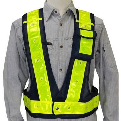 ミズケイ 多機能ベスト「光るんです」IU付(紺/黄)赤LED 3013000 1枚 530-1358（直送品）