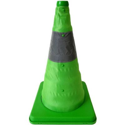 ミズケイ 伸縮式三角コーン 41cm(グリーン) 8201031 1個 530-1372（直送品）