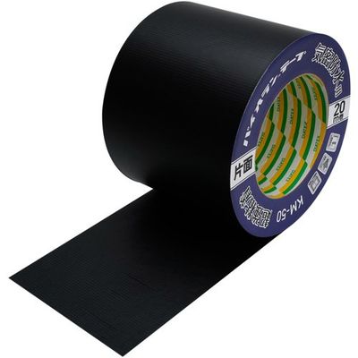 パイオラン 気密防水用テープ 片面タイプ(強粘着) 100mm×20m ブラック KM-30-BK 100MMX20M 1セット(18巻)（直送品）