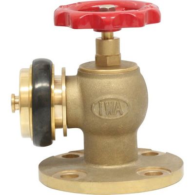 岩崎製作所 IWA 船舶用 黄銅製 フランジ付町野式消火栓バルブ(鎖無し) 54MAV0550B 1個 510-2204（直送品）