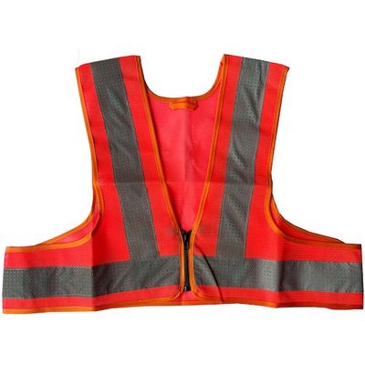 ミズケイ ファスナー安全ベストショート丈「爽メッシュ」<オレンジ> 5941222 1枚 477-6292（直送品）