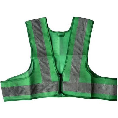 ミズケイ ファスナー安全ベストショート丈「爽メッシュ」<グリーン> 5941224 1枚 477-6289（直送品）