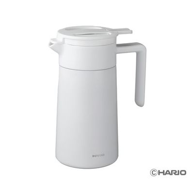 HARIO セラミックコーティング 真空二重保温ポット 600mL ホワイト CHP-600-W 1個 68-5182-08（直送品）