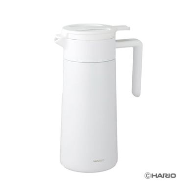 HARIO セラミックコーティング 真空二重保温ポット 800mL ホワイト CHP-800-W 1個 68-5182-10（直送品）