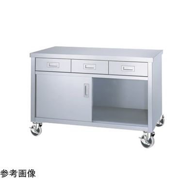 シンコー ステンレス作業台(片面扉・引出し付)EDーPU100シリーズ W900×D600×H800mm ED-9060-PU100 1個（直送品）