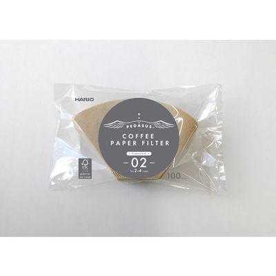 ペガサスコーヒーペーパーフィルター 02M 1ケース(100枚×10袋入) PEF-02-100M-BOX 1ケース(1000枚)（直送品）