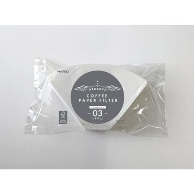 ペガサスコーヒーペーパーフィルター 03W 1ケース(100枚×10袋入) PEF-03-100W-BOX 1ケース(1000枚)（直送品）