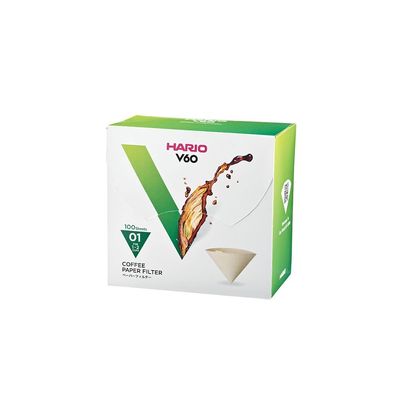 HARIO V60用ペーパーフィルター 01M 1ケース(100枚×5箱入) VCF-01-100MK-BOX 1ケース(500枚)（直送品）