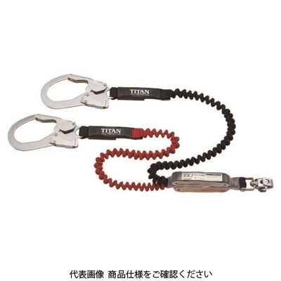 サンコー タイタン EXJ伸縮ストラップ式 タイプ1ランヤード ブラック/レッド ダブル (墜落制止用器具) HL-ERW 1本（直送品）