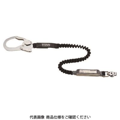 サンコー タイタン EXJ伸縮ストラップ式 タイプ1ランヤード ブラック シングル (墜落制止用器具) HL-EB 1本 160-5566（直送品）