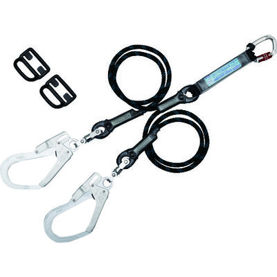 TSUYORON フルハーネス用ランヤード ツインランヤード Gブレード(黒) THL-2-GB93SV-21KS-BK-2R23-BP（直送品）