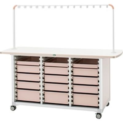 【軒先渡し】サカセ化学工業 作業台(ハンガー付対面タイプ) トレー:透明 24-8046-0003 1台（直送品）