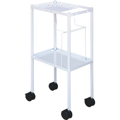 ベッドサイドカート4227 ホワイト+ブラック 24-7869-01 松吉医科器械（直送品）