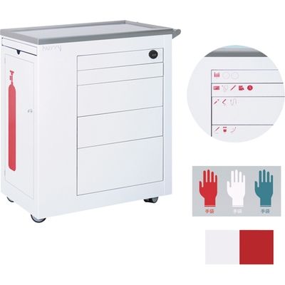 【軒先渡し】高田ベッド 救急カート hurry レッド 24-7844-01 1台（直送品）