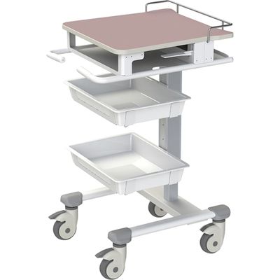 ナカバヤシ 電子カルテワゴン ホワイト+ピンク 24-7177-00　マツヨシカタログ（直送品）