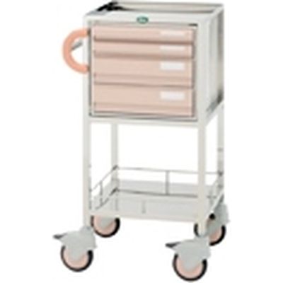 【軒先渡し】サカセ化学工業 処置・包交カート 本体:ピーチ 24-8019-0002 1台（直送品）