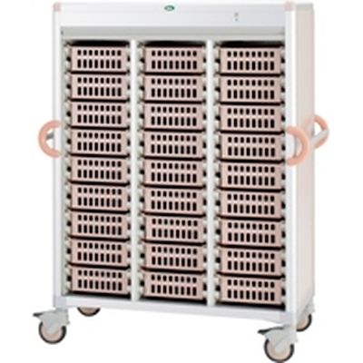 【軒先渡し】サカセ化学工業 注射薬カート(27床用) バスケット:ニュートラル 24-8006-0104 1台（直送品）