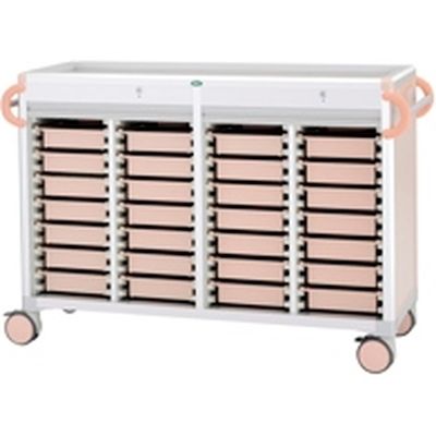 【軒先渡し】サカセ化学工業 与薬カート(朝昼夕寝る前)YT-8 トレー:ピーチ 24-8007-0001 1台（直送品）