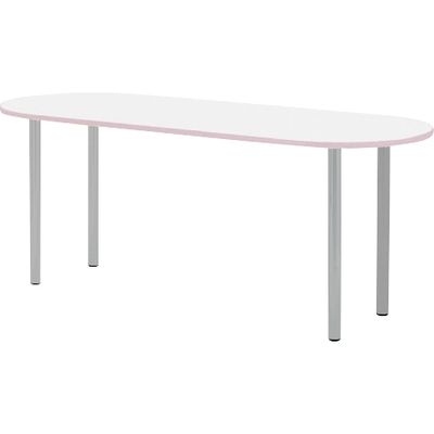 【軒先渡し】松吉医科器械 ナーステーブル(パステル/楕円形) ベージュ 24-7820-0003 1台（直送品）