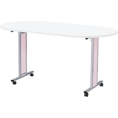 【軒先渡し】松吉医科器械 ナーステーブル(パステル/キャスター ピンク 24-7821-0004 1台（直送品）