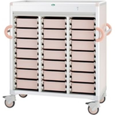 【軒先渡し】サカセ化学工業 注射薬カート(21床用) トレー:透明 24-8005-0103 1台（直送品）