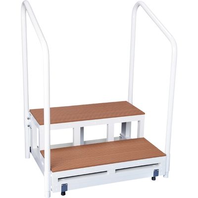 バリアフリー踏台（2段・手すり2本） 24-7721-03 松吉医科器械（直送品）