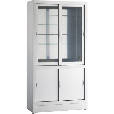 【軒先渡し】松吉医科器械 器械戸棚(ステンレス製) 三方硝子 23-5384-0002 1台（直送品）