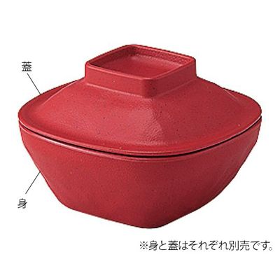 信濃化学工業 業務用樹脂食器 凛 角型小鉢 蓋 赤茶 5017-AC 1個 7-5933-15（直送品）