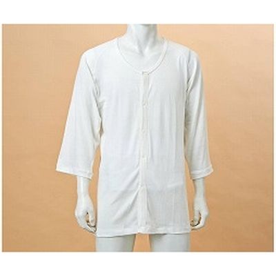 神戸生絲 紳士のびのびワンタッチ肌着7分袖（ホック付）　オフ GZ5F 【介護用衣類】ウェルファンカタログ ウェルファンコード：921416（直送品）