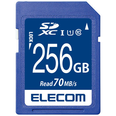 エレコム SDXCカード/データ復旧サービス付/UHS-I U1 70MB/s 256GB MF-FS256GU11R 1個（直送品）
