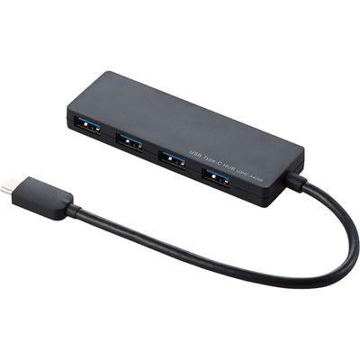 USB3.1(Gen1)HUB/Type-C/Aメス4ポート/バスパワー/15cmケーブル/ブラック U3HC-A429BBK 1個（直送品）