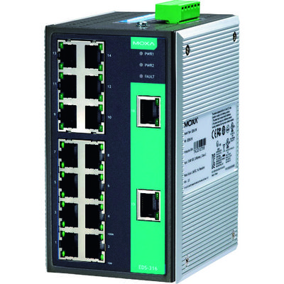 アイ・ビー・エス・ジャパン MOXA 16ポート(RJ45×16) アンマネージド イーサネットスイッチ EDS-316 1台(1個)（直送品）