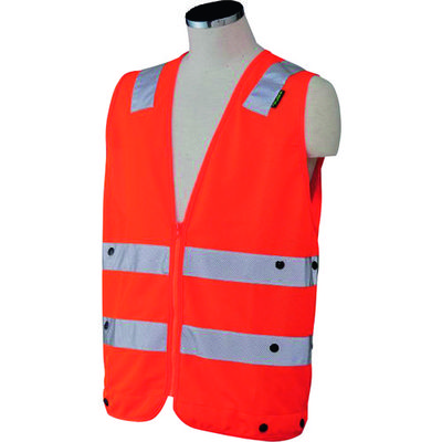 トーヨーセーフティ BT スーパークールサマーベスト オレンジ フリーサイズ TBV HI-VIS-011 OA 1着 160-9303（直送品）
