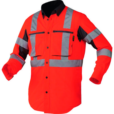トーヨーセーフティ BT スーパークールサマーシャツ オレンジ Mサイズ TBZ HI-VIS CL3-01OA M 1着 160-9311（直送品）