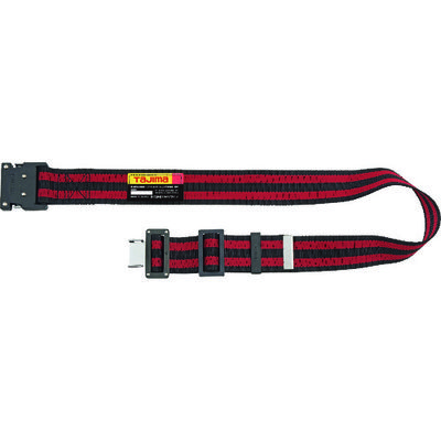 TJMデザイン タジマ 胴ベルト アルミワンタッチ黒バックルボーダー柄 ボーダー赤 Mサイズ BWM125-BRE 1個 168-0050（直送品）