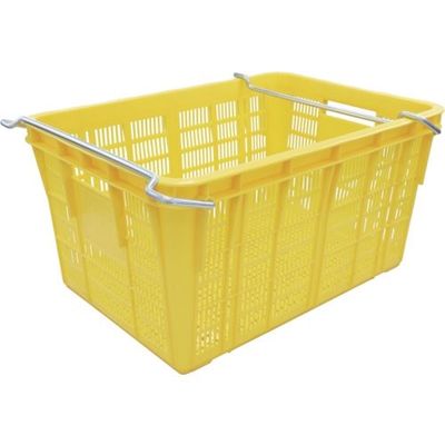 岐阜プラスチック工業 リス メッシュコンテナ 129877 プラスケットNo.750ー2持手付76Lイエロー NO.7502 1個（直送品）