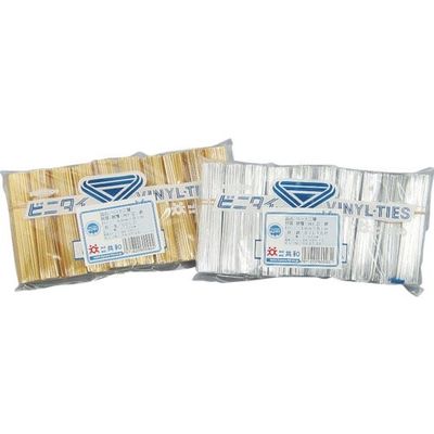 ビニタイ ポリエチレン カット品 黄 4mm×8cm (1000本/袋) QAP-080-2G 1セット(50000本:1000本×50袋)（直送品）