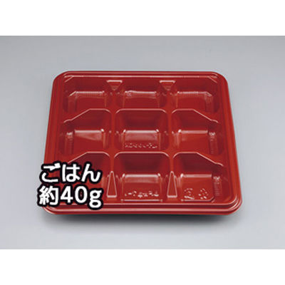シーピー化成 弁当容器 BF弁当7-1 赤本体 0141007010515 1袋(50個)（直送品）